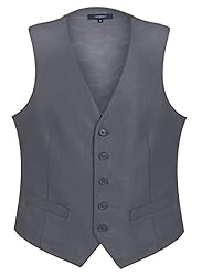 Gioberti Mens Formal Suit Vest, Gray, 2X-Large