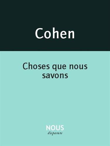 Choses que nous savons