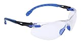 3M Solus 1000-Series Safety Glasses S1101SGAF, Black/Blue, Clear Scotchgard Anti-Fog Lens,