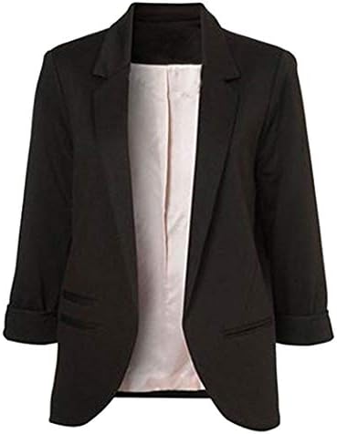 FASHION4OL Meaneor Women's Work Office Blazer Long Sleeve Turn-Down Classic Open Front Jacket Suit Blazer
