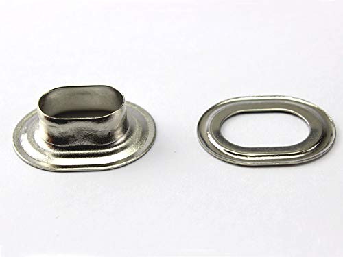 QUARKZMAN Ösen Set - 10 Stück, 40mm Innen-Ø, Messing, Silber