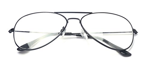 Outray Classic Aviator Metal Frame Clear Lens Glasses 2167c1 Black