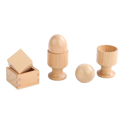 Photo 1 of Adena Montessori Inspired 3D Object Fitting Exercise,3D Object Fitting Exercise Egg Ball with Cup Cube with Box,Wooden Toys for Fine Motor Skills - 6-12 Months Early Educational Material Baby Toy Set