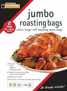 2 X Flavour Seal Roasting Bags For Ovens And Microwaves Perfect Cooking Bags For Roasting Chicken Fish Meat Turkey And Vegetables Extra Large Bags B09ydhldjc