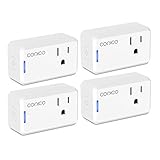 Smart Plug, Conico Mini WiFi Outlet Works with Alexa, Google Assistant and IFTTT for Voice Remote App Control, Wireless Socket with Smart Scene Schedule Timer Device Sharing, No Hub Required (4 Pack)