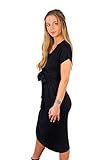 sofsy Soft-Touch Rayon Blend Tie Front Nursing & Maternity Fashion Top (Medium, Dress - Black)