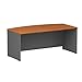 Bush Business Furniture Series C 72W x 36D Bow Front Desk in Natural Cherry