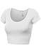 Fifth Parallel Threads Womens Basic Short Sleeve Scoopneck Crop Top, Fpawtts03 - white, Medium