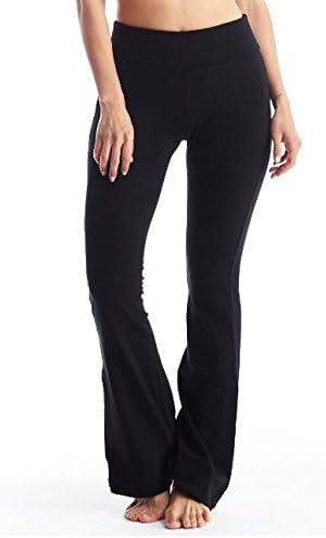 N 365 Petite Yoga Pants With Fold Down Waist,Large,Black