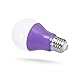 JandCase A19 Purple Light Bulbs, Halloween Purple Light Bulbs, 9W(60W Incandescent Equivalent), Halloween Color Light Bulb with E26 Medium Base, Living Room, Porch, Home Lighting, 2 Pack