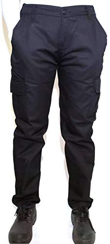 Ladies Womens Elasticated Workwear Combat Cargo Trousers Regular