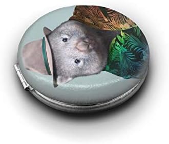 化粧鏡 ウォンバット先生 ミラー コンパクト 化粧ミラー 女優ミラー 拡大鏡付き 価格交渉ok送料無料 両面ミラー 持ち運び便利 ハンドミラー おしゃれ 折りたたみ Pu材質