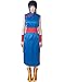 miccostumes Women's Costume Princess Cosplay Outfit Blue Cheongsam with Pants And Red Sash(women m, Blue)