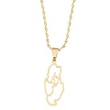 Stainless Steel Qatar Country Map Pendant State of
