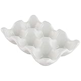 Ceramic Egg Holder 6 Cups Egg Tray Porcelain Fresh