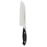 J.A. Henckels 16008-181 Forged Synergy Hollow Edge Santoku Knife, 7-inch, Black/Stainless Steel