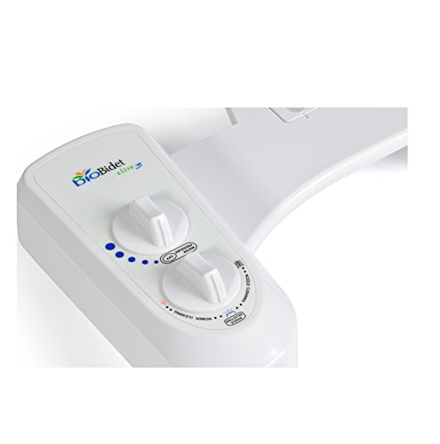 BioBidet ELITE3 Dual Nozzle Fresh Water Spray Non-Electric Mechanical Bidet Toilet Seat Attachment Posterior and Feminine Wash, UPC Certified Check Valve, Brass Inlet, White, DIY Easy Install, Self Cleaning