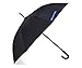 BlackAOG DESIGN Auto Open 100% Fiberglass Stick Umbrella with Stylish J-Hook Handle,Black,One Size