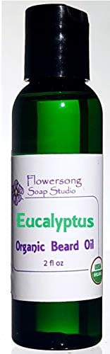 Blossom to Bath Eucalyptus Organic Beard Oil (2 oz) - Herbally Fresh Energy - Conditioning and Definition for Texture and Softness