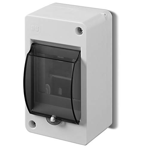 ELEKTRO-PLAST Surface-Mounted Small Distribution Box Fuse Box 1 Row for 3 Modules IP 30 Light Grey