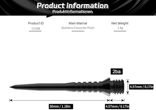 Steel Dart Points (3er-Pack Spitzen) 30mm,Change Dart Point, Professionelles Dart Zubehör