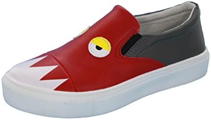 Girls, Boys (Little Kid/Big Kid) Black/Red Monster Slip-On Leather Fashion Sneakers