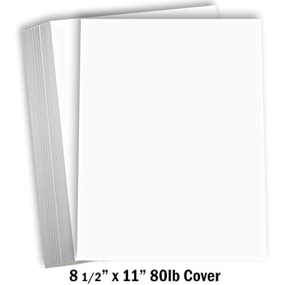 Hamilco White Cardstock Thick Paper 8 1/2 X 11 Blank Heavy Weight 80 Lb