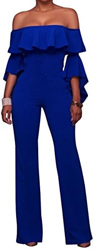 YouSun Women's Jumpsuits Off Shoulder Long Pants Rompers