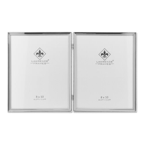 Lawrence Frames Doppel-Bilderrahmen, 20,3 x 25,4 cm, mit Scharnier und Perlenbordüre