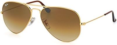 RB3025 001 51 Aviaor Sunglasses Unisex Medium Brown Gradient Gold Frame