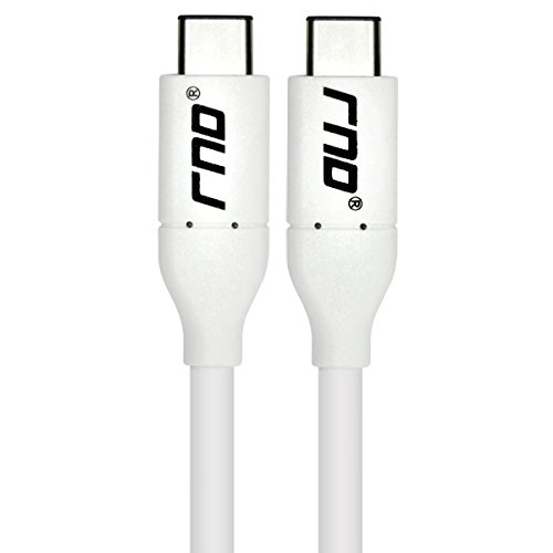RND Type-C (USB-C 3.1) 3.3ft Cable (Charge 3A/Data Sync 10Gbps) compatible: Apple MacBook, Google Pixel, LG, Moto, OnePlus, Samsung Galaxy (S9, S8, Note) and all Type C devices (white)