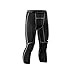ARSUXEO Men's 3/4 Running Compression Tights Capri Pants K75 Black Size Large
