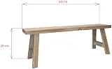 Gisela Graham Rustic Decorative Bench 60x20x22cm Natural Fir Wood view 2