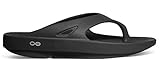 Oofos Original Black Thong Sandal (Includes FREE RED RUBBER FOOT MASSAGER)