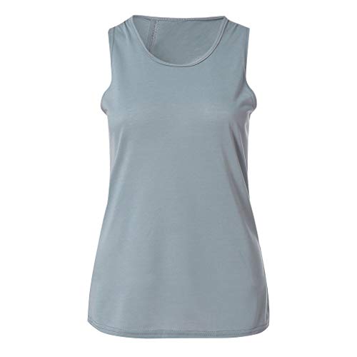 ZEFOTIM Workout Tops for Women,Cross Back Yoga Shirt Sleeveless Racerback Workout Active Tank Top(A-Gray,XX-Large)
