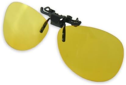 Yellow Night Vision Retro Polarized Clip-on Flip-up AVIATOR Plastic Sunglasses Driving Traveling by Careview