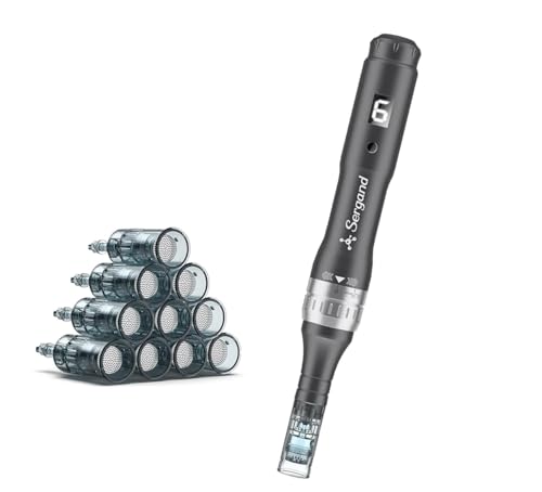 Professioneller kabelloser Mikroneedling-Stift mit 20 Ersatz-Patronen – verstellbare Mikro-Nadel-Profi-Derma-Stift, Mikronadelmaschine, 9 Stück 16-pol