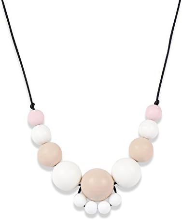 Unique Teething Necklace for Mom to Wear, Baby Safe Food Grade Silicone Teether