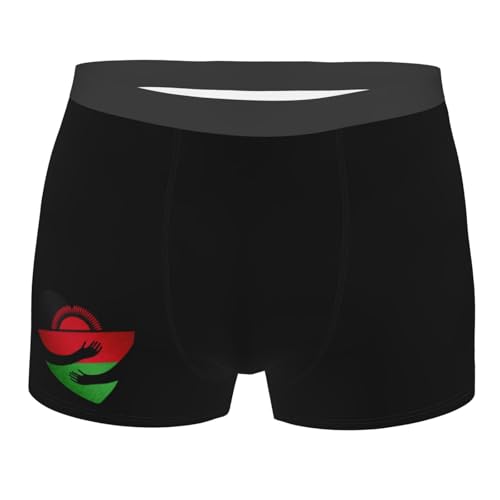 Malawi Malawian Flag Heart Men'S Boxer Briefs Underwear Breathable Boxer Briefs For Man Quick Dry Stretch Athletic Swimsuit Trunks X-Large