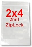 1000 2x4 2mil Clear Ziplock Bags 1,000 Baggies 2