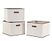 StorageManiac Foldable Storage Bin with Handles, Storage Basket, Fabric Closet Drawer, Pack of 3