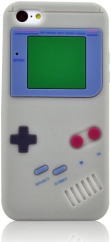 JiLee Gray Iphone 5C Cover Retro Design Game Boy Style Rubber Back Case Skin for Apple iphone 5C(Random Gift 2 PCS Cartoon Sticker)