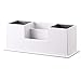 UnionBasic Desk Organizer, Desktop Caddy Leather Multi-compartment Pen Holder Office Stationer Organizer, White