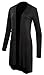 Women Plus Size Open Front Lightweight High Low Drape Cardigan with Pockets 2X-Large Black