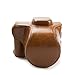 kinokoo PU Leather Cover Bag for fuji X-T100 Camera and 15-45mm Lens, Prective Case with Shoulder Strap-brown