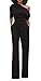 Hestenve Women One Shoulder Half Sleeve Drawstring Boot Cut Pants Jumpsuit and Rompers