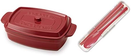 クラフトレシピ ココポット レクタングル レッド 木製 箸 と ランチスプーン 付 600ml 電子レンジ対応 食洗機対応 ココット 弁当箱 一段 人気 メンズ レディース 女性 シンプル おしゃれ かわいい 子供用 弁当 手作り 運動会 ランチボックス ファミリー ランチBOX コンパクト 国産 craft recipe 日本製 SNS インスタ映え Instagram