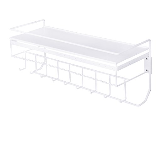 JackCubeDesign Wall Mounted classic White Iron Designer made Cosmetics Storage Shelf w/ Necklace Jewelry Organizer Shelf Earrings Holder – :MK238B - Thumbnail 4