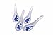 M.V. Trading WT007 Chinese Porcelain Soup Spoons with Fish Design, 5¼-Inch Long, 3/4-Ounce, Set of 4