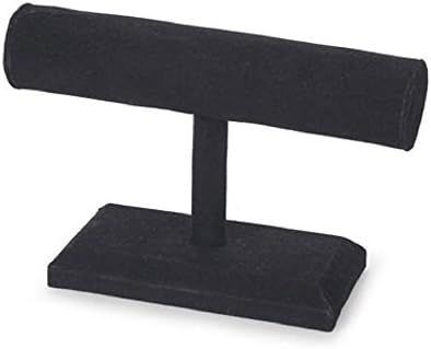 Black Velvet Single T-Bar Jewelry Display - Perfect for Bangles, Bracelets and Watches
